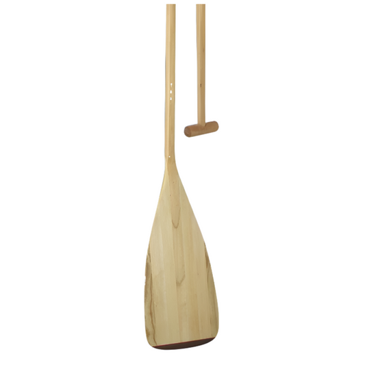 Junior 10-degree bent shaft canoe paddle with cambered 7-ply blade and maple grip, designed for youth paddlers and training use