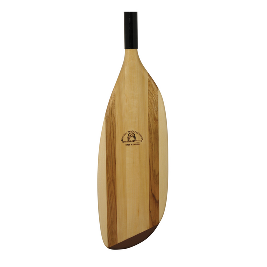 Hybrid wood and composite touring paddle – Grey Owl Mistral with high-angle spoon blade