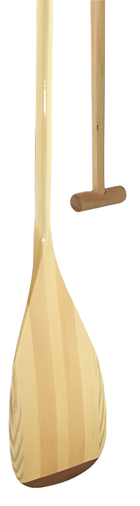 Pueo 10° Canoe Paddle – 7-Ply Curved Blade with Fibreglass Overlay, 10° Bent Shaft, Maple Grip, 46″–54″