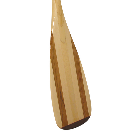 Sprite 12-degree bent shaft canoe paddle with basswood and butternut blade, designed for lightweight training and beginner touring