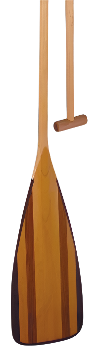 Steering 6° Canoe Paddle – Cambered 7-Ply Blade with Complete Epoxy Edging, Oiled Maple Grip, 46"–54"