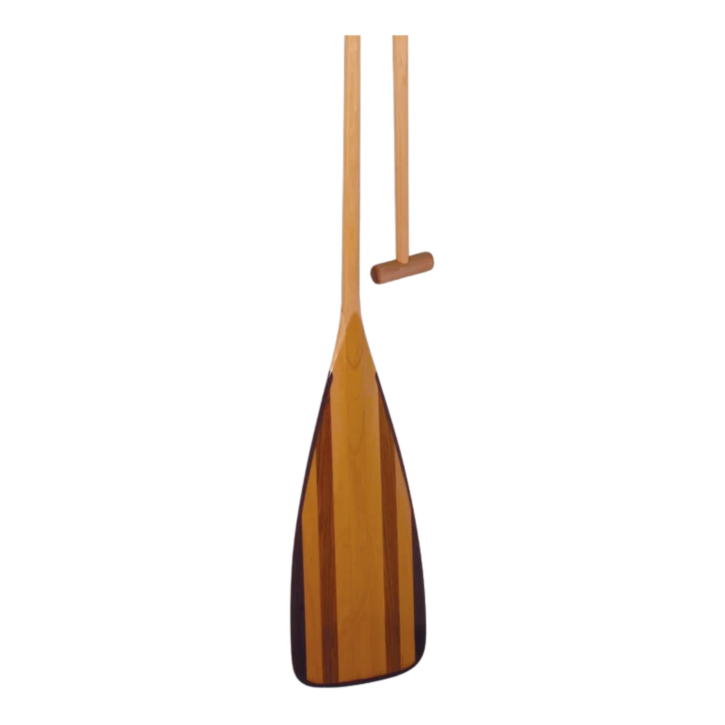 Steering 6-degree bent shaft canoe paddle with cambered 7-ply laminated blade and full epoxy edging, designed for precise control