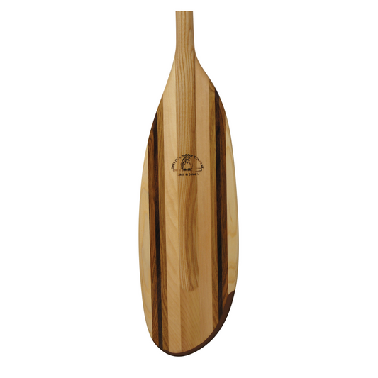 Grey Owl Tempest low-angle wood paddle with carbon fibre ferrule and 11-ply laminated blade