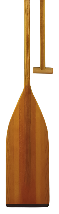 War Canoe Paddle – Laminated Ash, Cherry & Basswood, 22.5" Blade, Dihedral Face, High-Gloss Finish, 50″–68