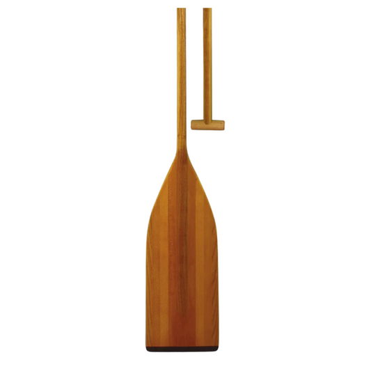 War Canoe Paddle – Laminated Ash, Cherry & Basswood, 22.5" Blade, Dihedral Face, High-Gloss Finish, 50″–68